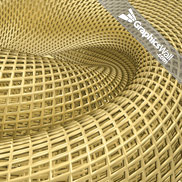 3D Golden Wireframe Structure