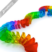 3D Render of Colorful Glass Pieces