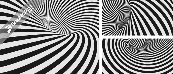Abstract Spiral Striped Vector Backgrounds
